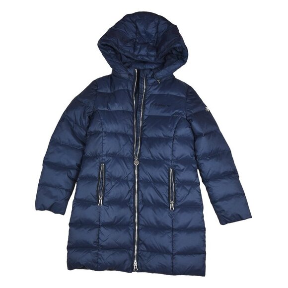 ARMANI JUNIOR Duck Down Puffer Jacket Parka Navy Preppy Luxury Winter Coat 8 A - Picture 1 of 9